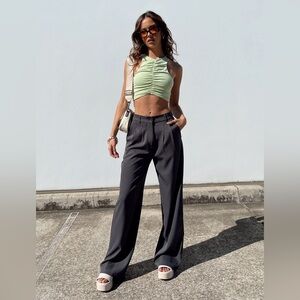 Princess Polly Archer Pants Slate